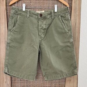 Hollister Olive Green Men's Cotton Shorts